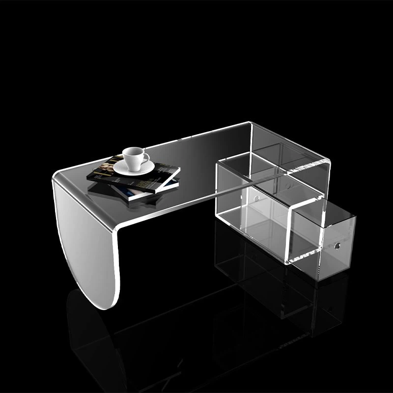 Acrylic Side Table With Shelf