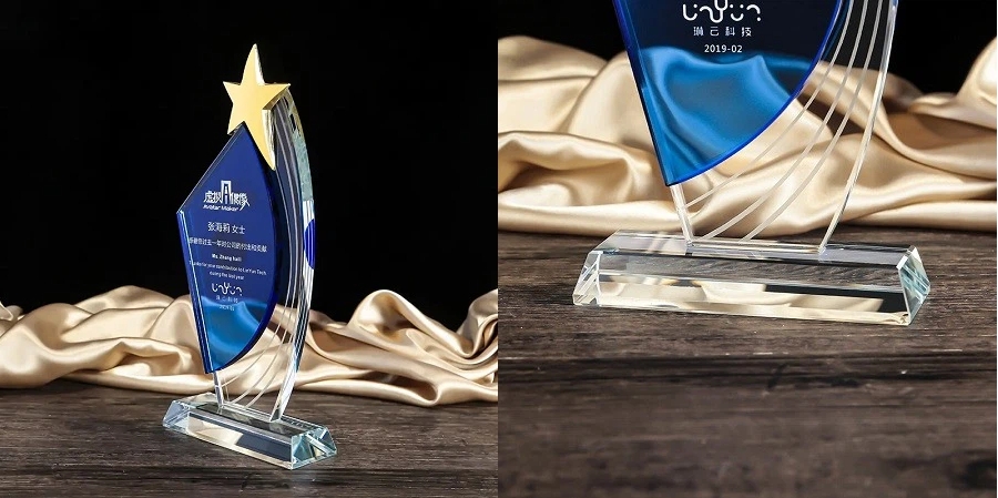 Blue Acrylic Trophy Awards