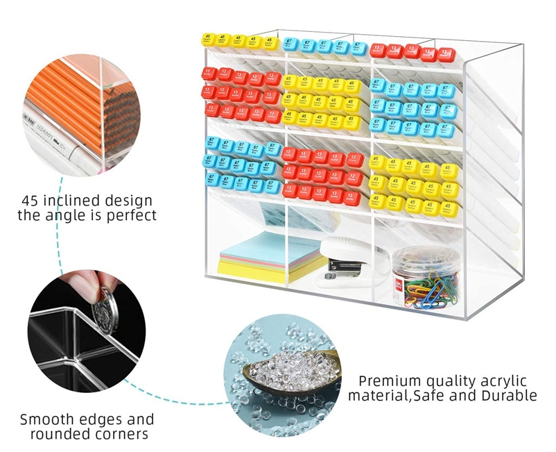 Acrylic Pen Holder Display Stand with Drawer