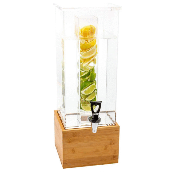 acrylic beverage dispenser in café with juice